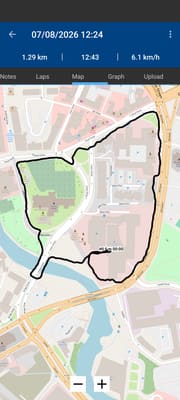 Route map screenshot from the RunnerUp app.