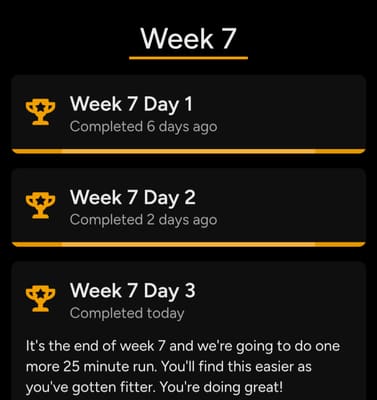 C25K app screenshot.